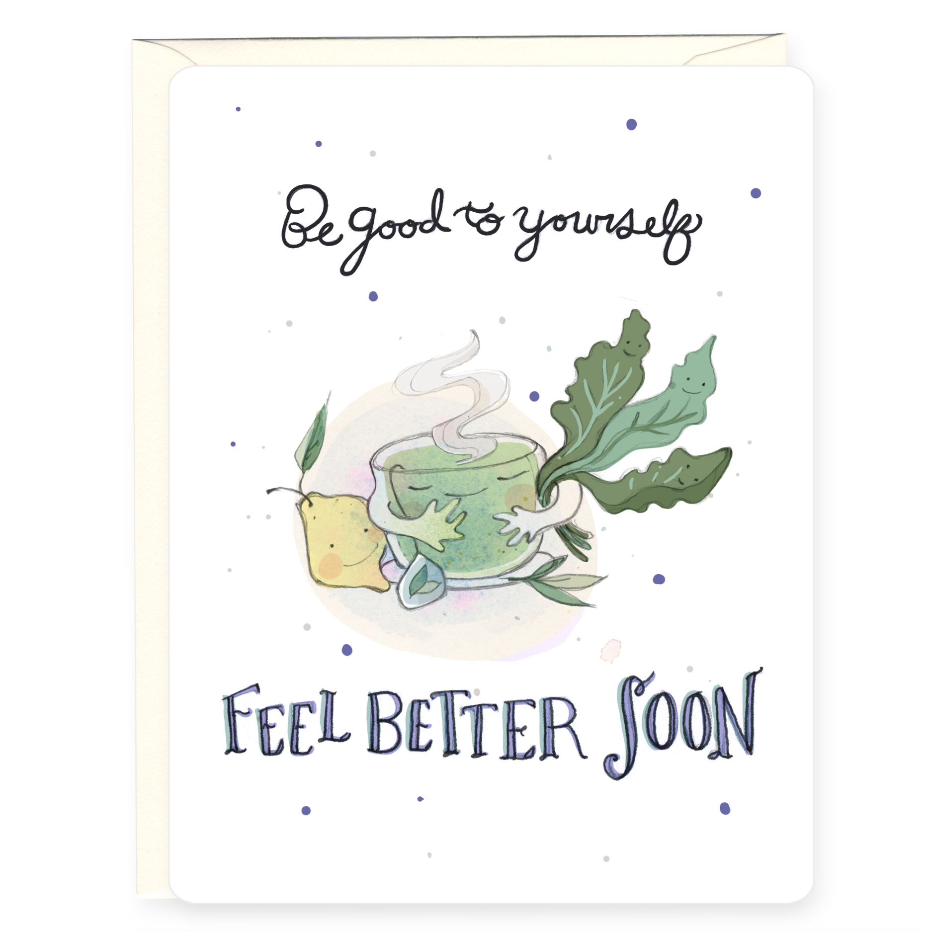 Feel Better Soon Green Tea Greeting Card - H.macdo Paper Co.