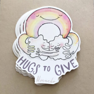 Rainbow Hug Vinyl Sticker