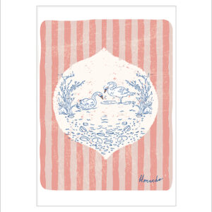 Playland Lake Swan Couple Art Print